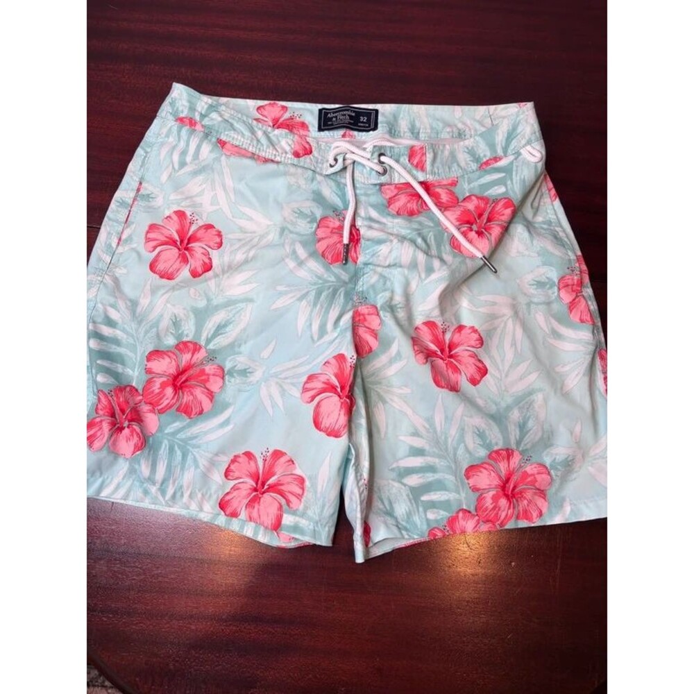 Abercrombie & Fitch Men’s 32 Floral Board Shorts Swim Trunks Hibiscus Y2K